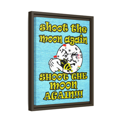 shoot the moon again - framed canvas art (faded blue)