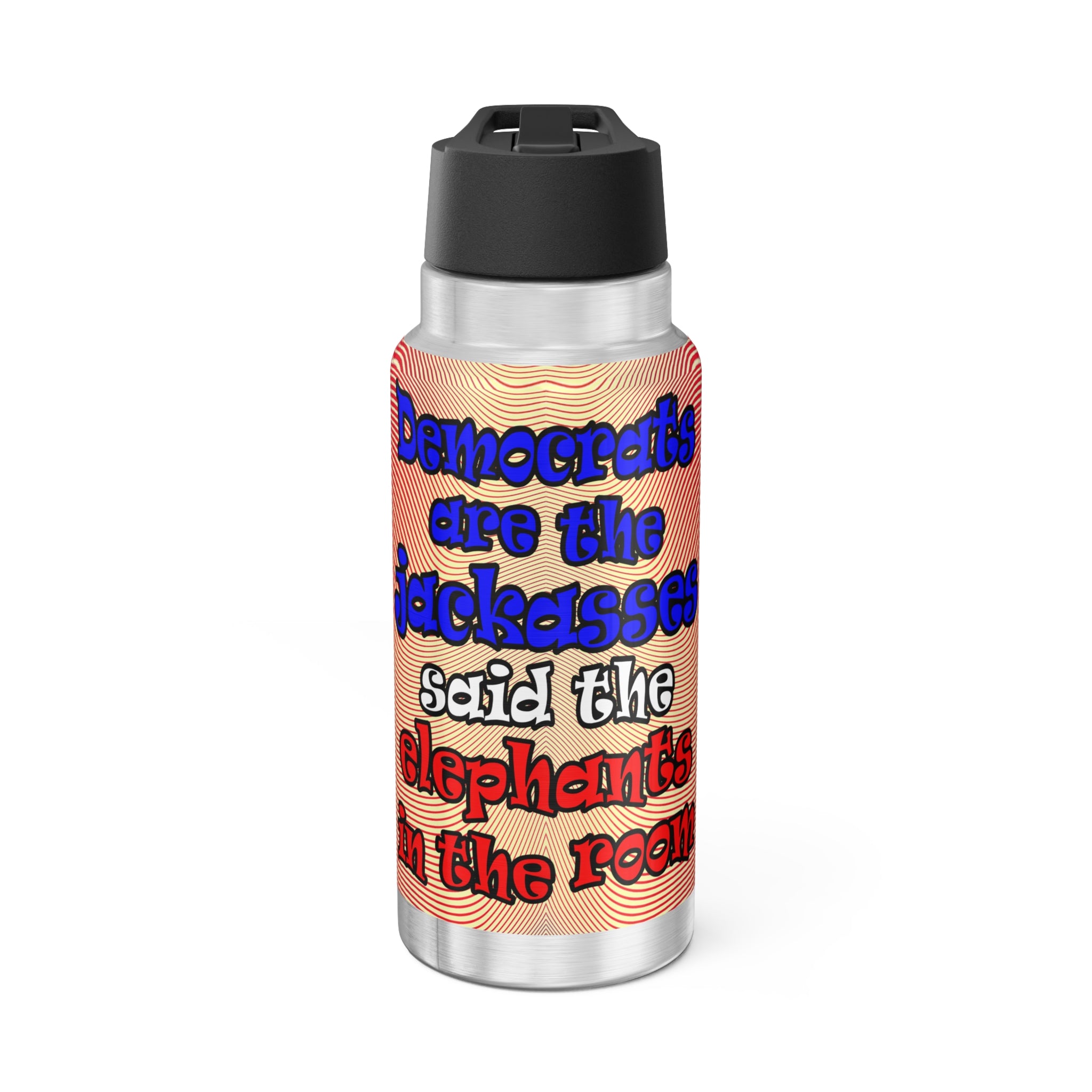 donkeys and elephants - Gator Tumbler, 32oz  (yellow-orange wave)