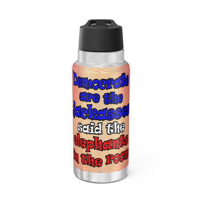 donkeys and elephants - Gator Tumbler, 32oz  (yellow-orange wave)