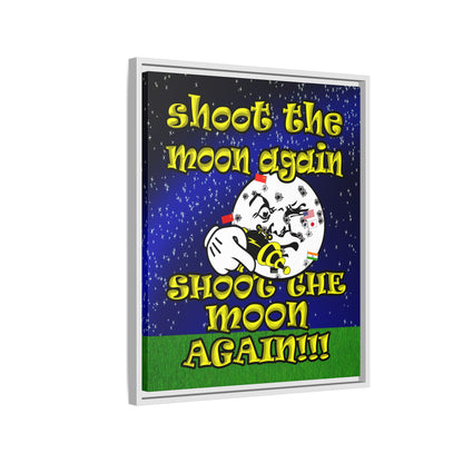 shoot the moon again - framed canvas art ('snoops' background)