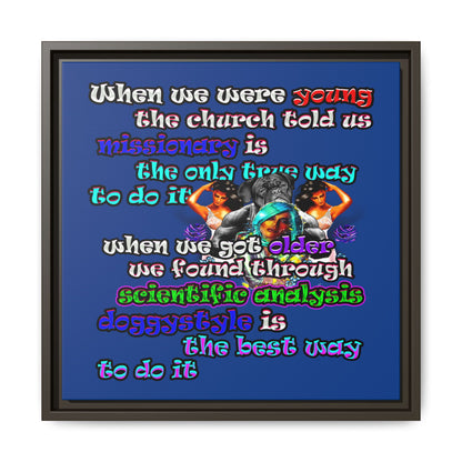 doggystyle - framed canvas art (dark blue)