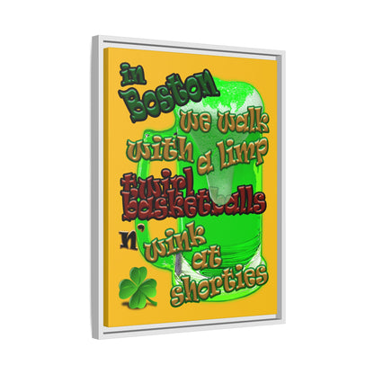 celtics logo - framed canvas art (yellow)