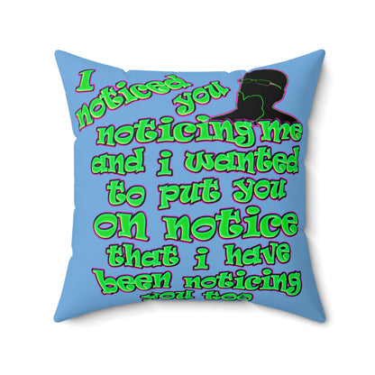 noticed you noticing - Faux Suede Square Pillow - (light blue)