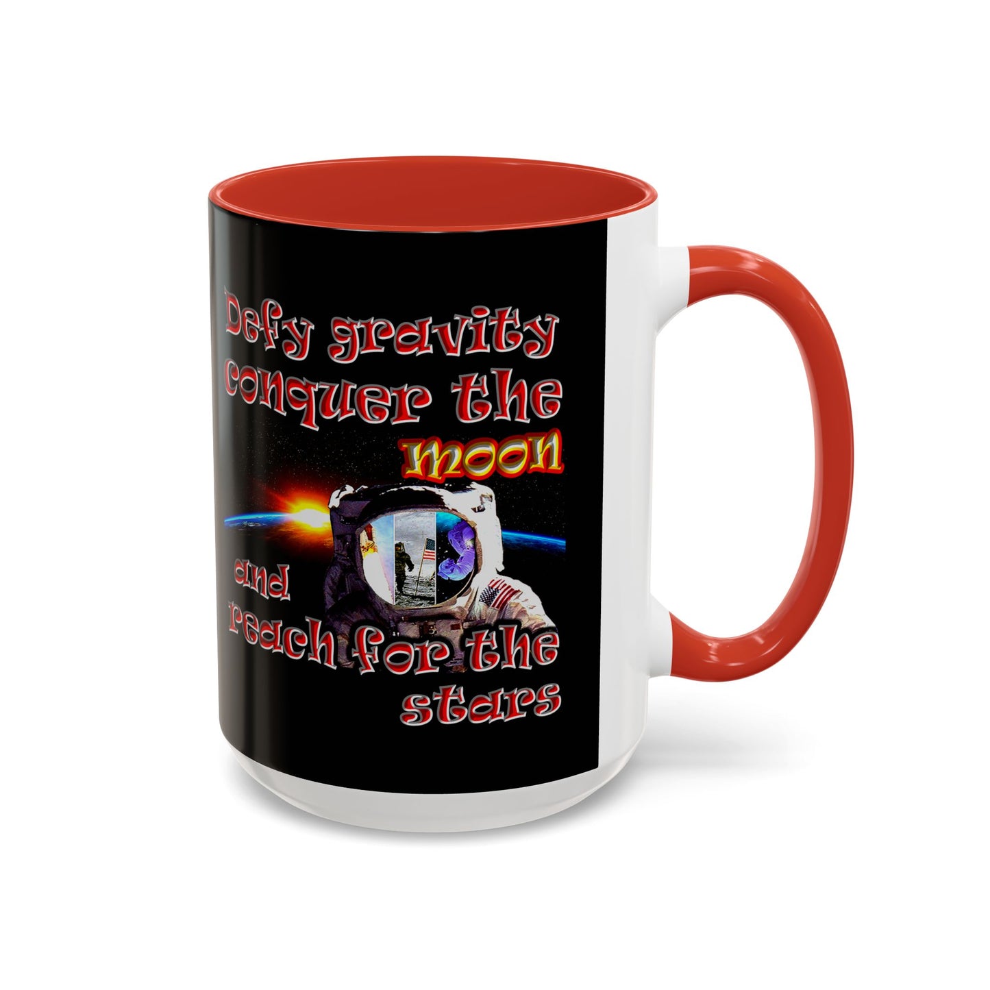 defy conquer reach - Accent Mug (black)