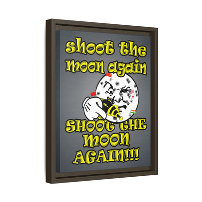 shoot the moon again - framed canvas art (grey-light grey)