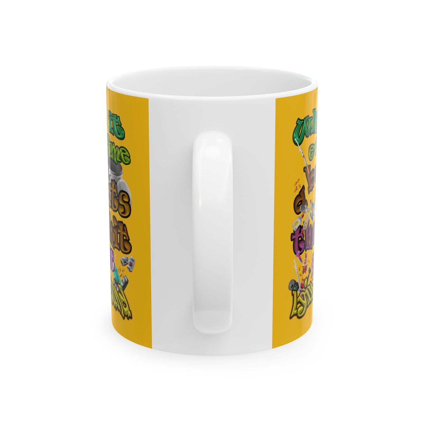the bum's shit - White Mug (yellow)