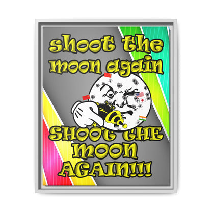 shoot the moon again - framed canvas art (rainbow split)