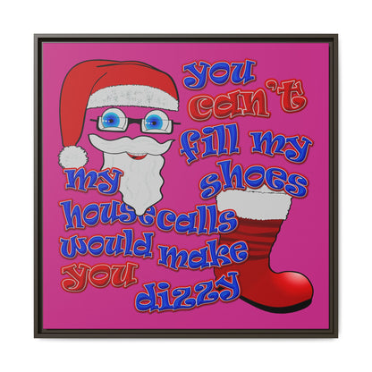 santa's shoes - framed canvas art (pink)