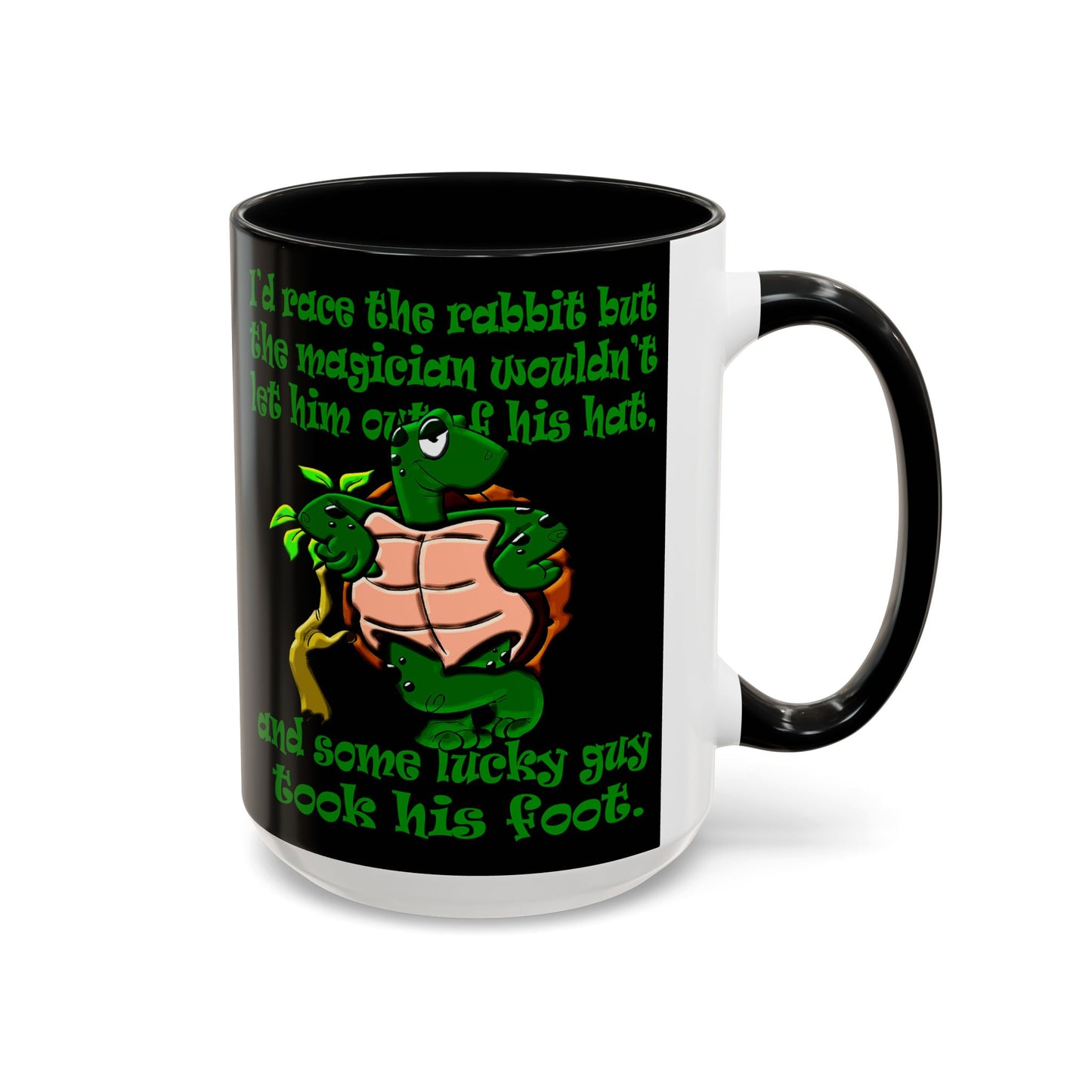 turtle race - Accent Mug (black)