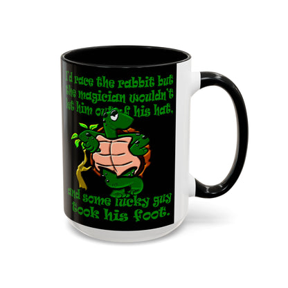 turtle race - Accent Mug (black)