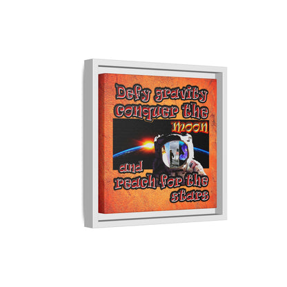 defy conquer reach - framed canvas art (burnt orange)