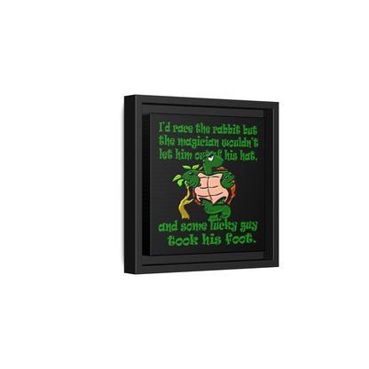 turtle race - framed canvas art (black)