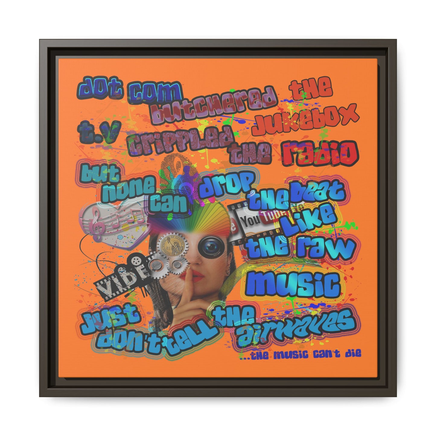 drop the beat - framed canvas art (crusta)