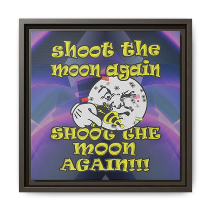 shoot the moon again - framed canvas art (grey-pink wave)