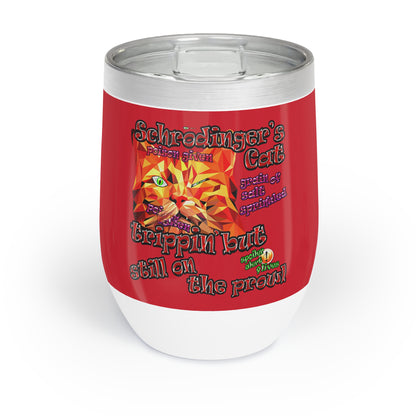 schrodinger's cat - Chill Wine Tumbler (dark red)