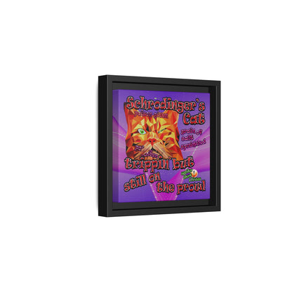 schrodinger's cat - framed canvas art (purple-pink wave)