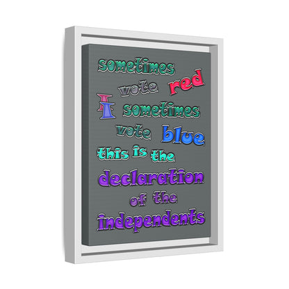 declaration of the independents - framed canvas art (dark grey)