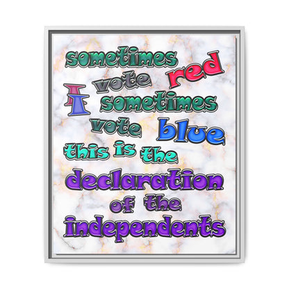 declaration of the independents - framed canvas art (white marble)