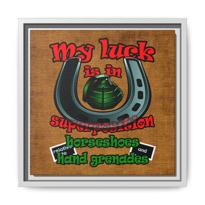 my luck - framed canvas art (brown papyrus)