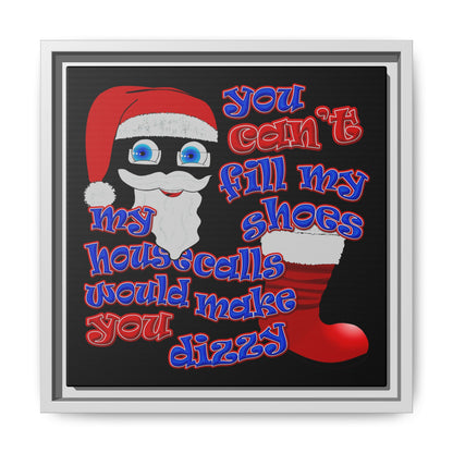 santa's shoes - framed canvas art (black)