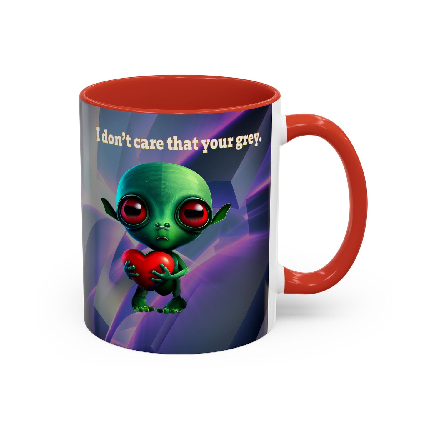 I don't care that your grey - Accent Mug (grey-pink wave)