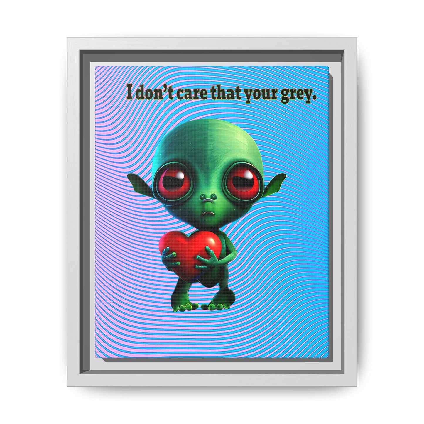 I don't care that your grey - framed canvas art (light blue-purple wave)