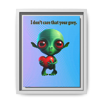 I don't care that your grey - framed canvas art (light blue-purple wave)