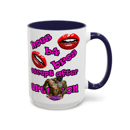 hoes b4 bros - Accent Mug (white)