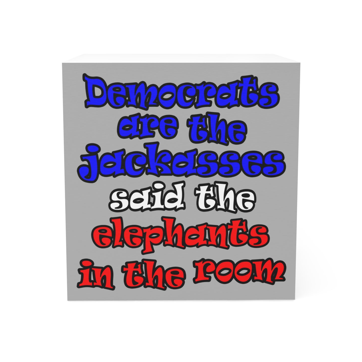 donkeys and elephants - note cube (light grey)