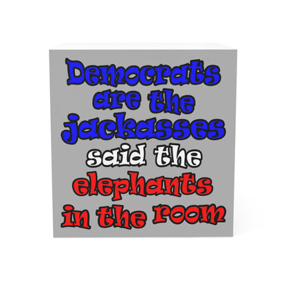 donkeys and elephants - note cube (light grey)