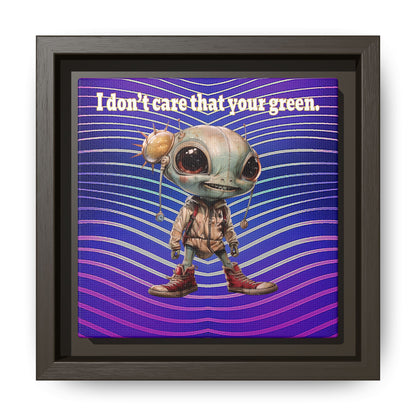 I don't care that your green - framed canvas art (purple wave)