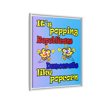 popping like popcorn - framed canvas art (light blue-purple wave)