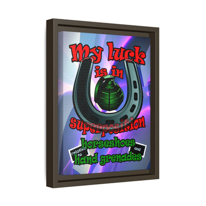 my luck - framed canvas art (grey-pink wave)