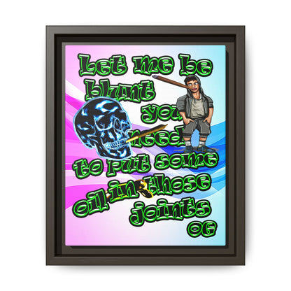 og - framed canvas art (light blue-pink wave)