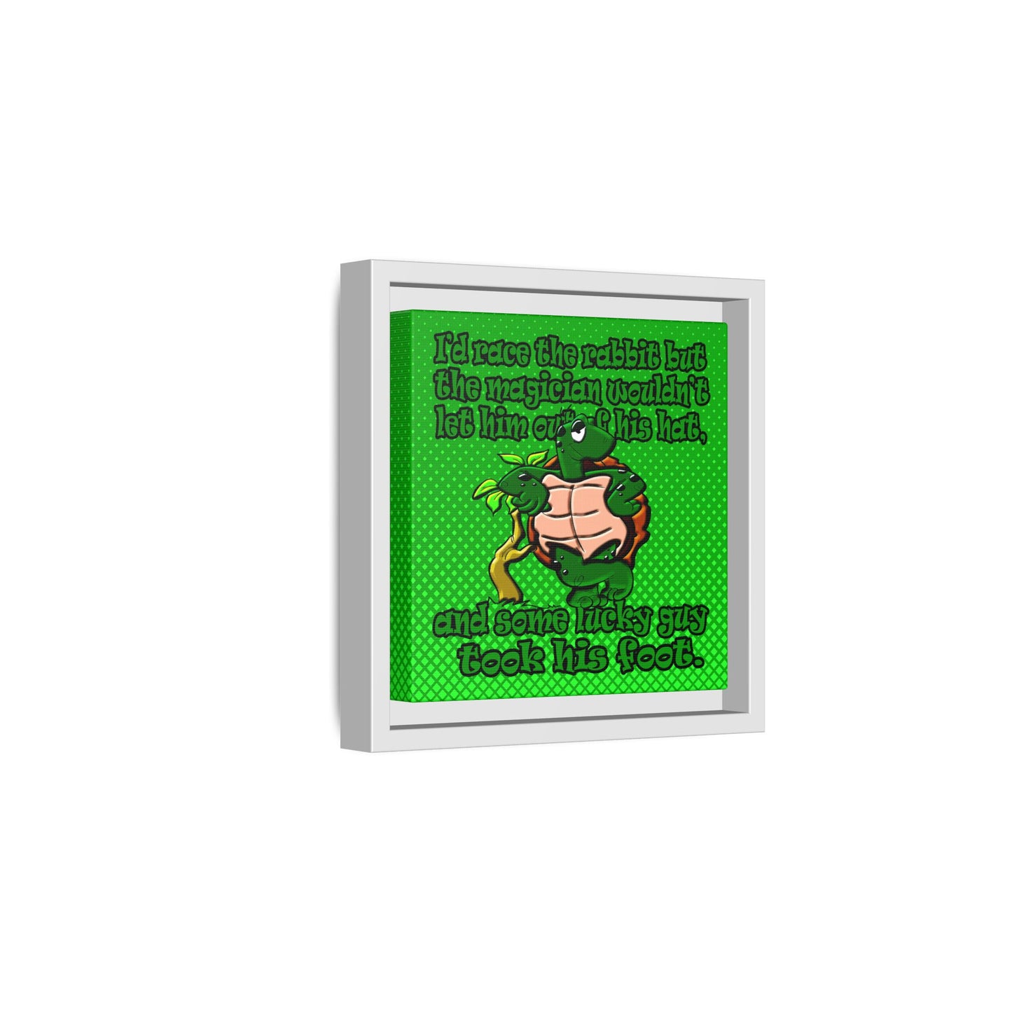 turtle race - framed canvas art (logo green)
