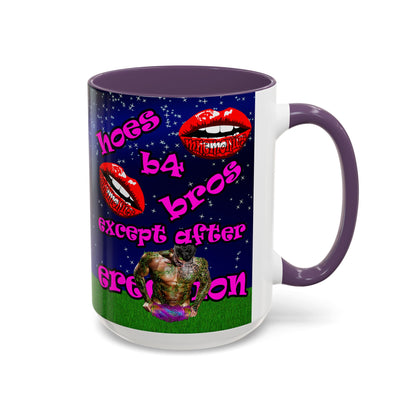 hoes b4 bros - Accent Mug ('snoops' background)