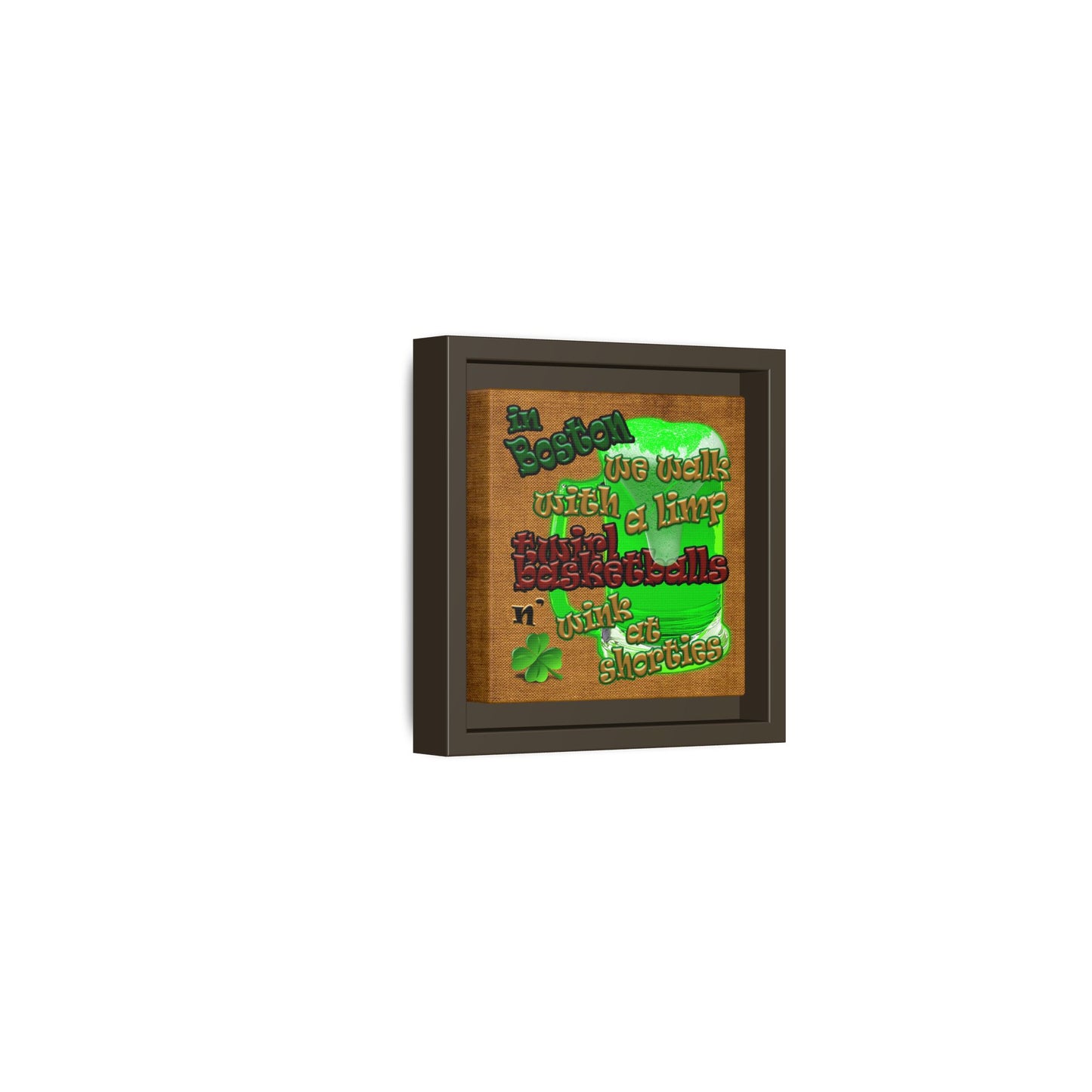 celtics logo - framed canvas art (brown papyrus)