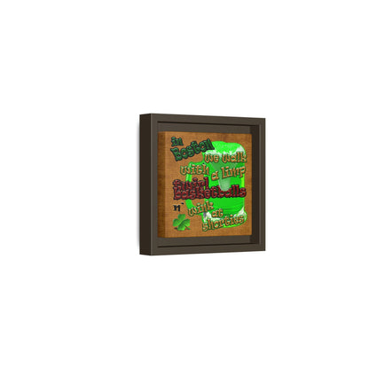 celtics logo - framed canvas art (brown papyrus)
