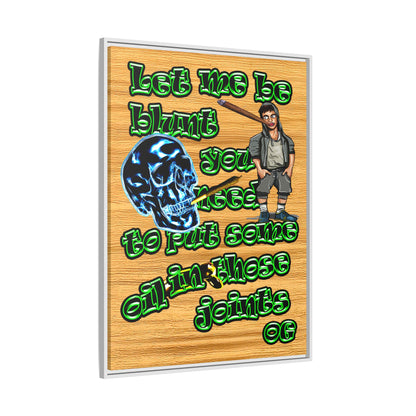 og - framed canvas art (butterscotch wood finish)