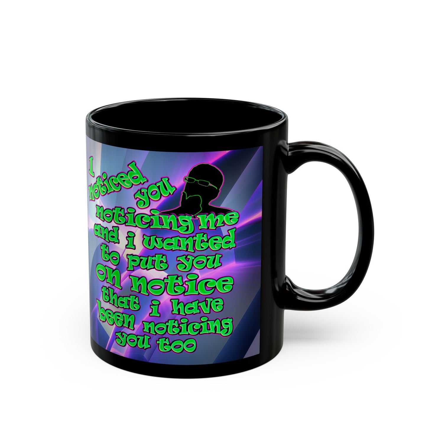 noticed you noticing - Black Mug (grey-pink wave)