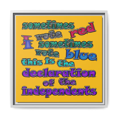 declaration of the independents - framed canvas art (yellow)
