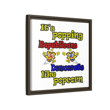 popping like popcorn - framed canvas art (white)