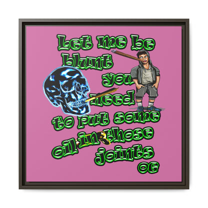 og - framed canvas art (light pink)