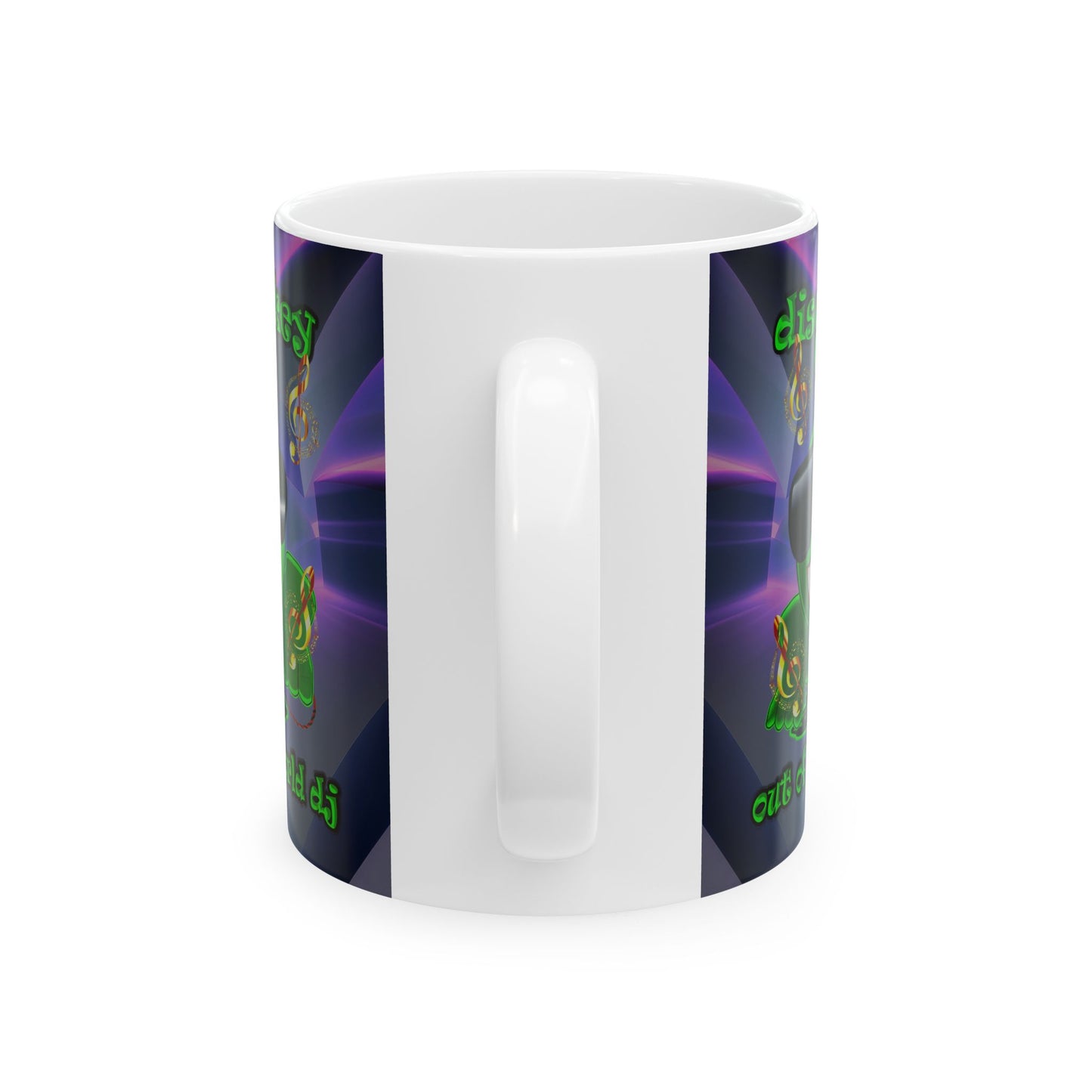 disc jockey - White Mug (grey-pink wave)
