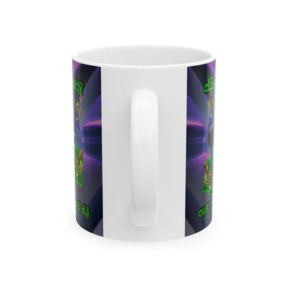 disc jockey - White Mug (grey-pink wave)