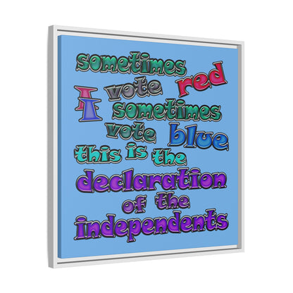 declaration of the independents - framed canvas art (light blue)