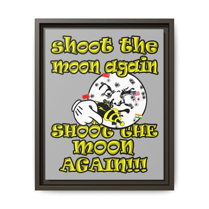 shoot the moon again - framed canvas art (light grey)
