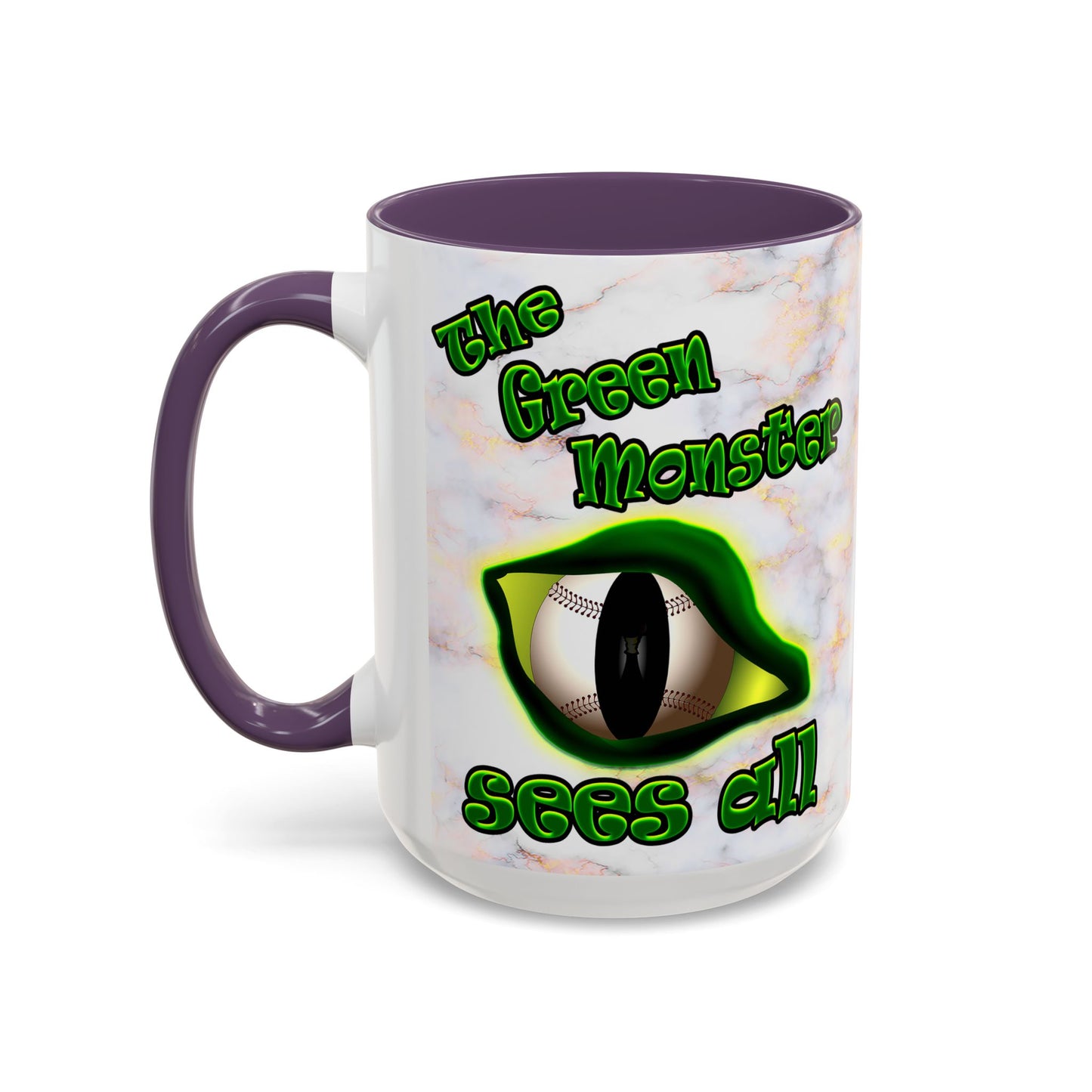 green monster - Accent Mug (white marble)