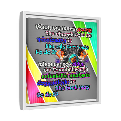 doggystyle - framed canvas art (rainbow split)