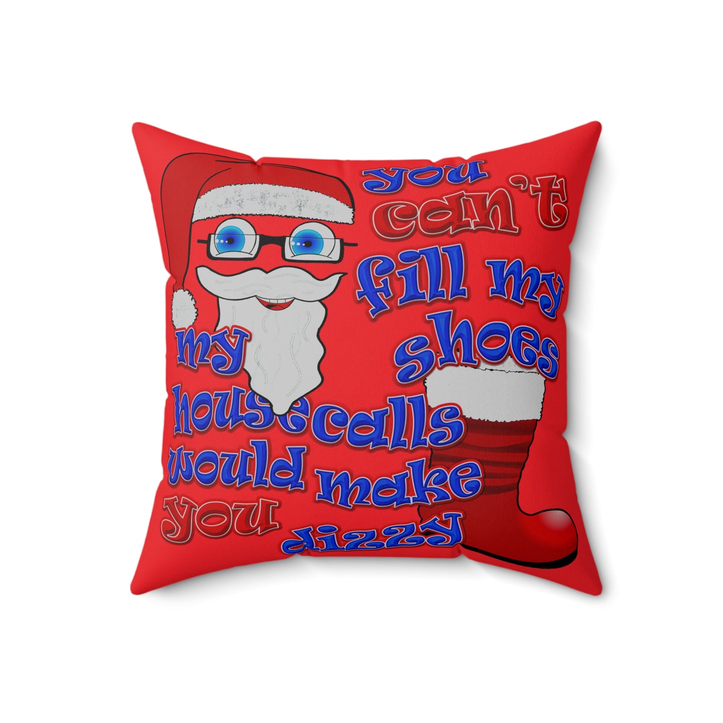 santa's shoes - Spun Polyester Square Pillow - (red)